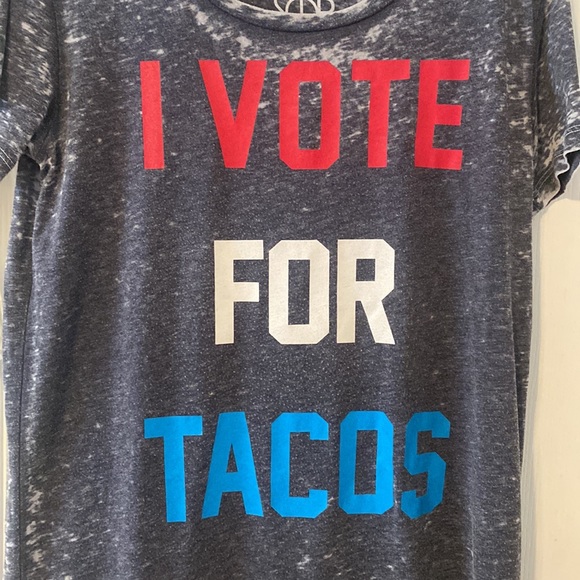Chaser grey burnout I vote for tacos crew neck t shirt - Picture 4 of 8
